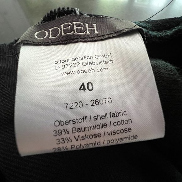 Odeeh Leopard Pattern Green with Black Spots Velvety Soft Sleeveless Top Size 40 - Picture 4 of 5